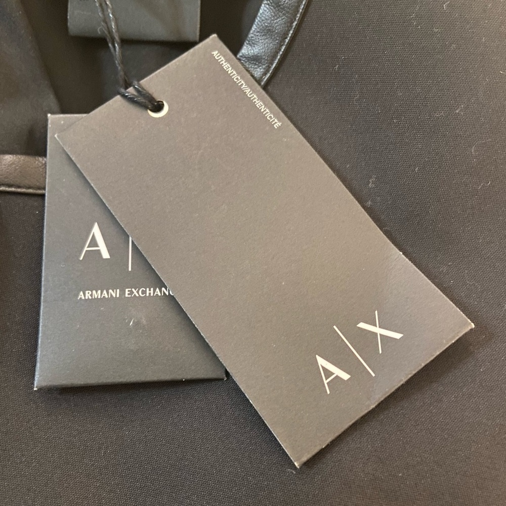 Armani Exchange Faux-Leather Mini Dress, Size 10 - Picture 13 of 13